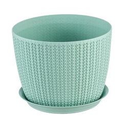 Кашпо  ВЯЗАНИЕ РОТАНГ D-210 мм. 4,5 л. белый